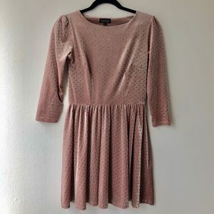 Topshop Gold Velvet Disco Skater Dress